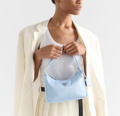 Minibolso Nylon Re-Edition 2000 Azul 22 cm
