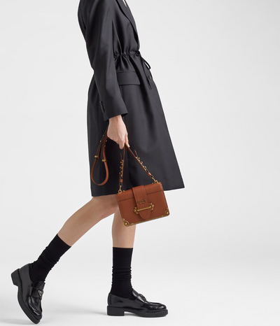 Bolso Prada Cahier de piel Marrón