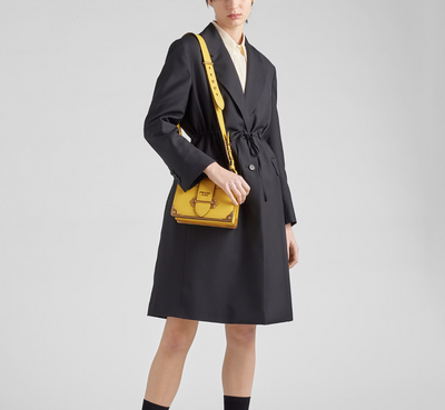Bolso Prada Cahier de piel Amarillo