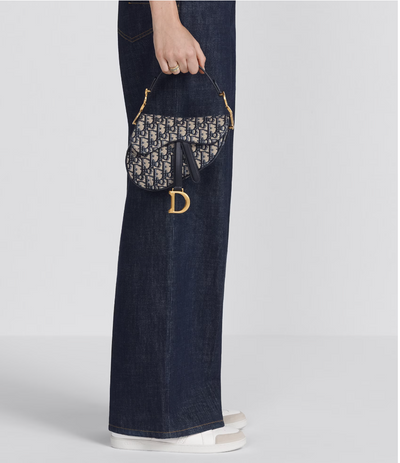Minibolso Saddle jacquard Azul 19 cm