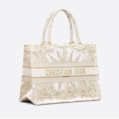 Bolso Dior Book Tote Mediano Rêve d'Infini Blanco/ Dorado