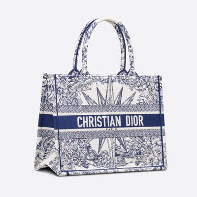Bolso Dior Book Tote Mediano Rêve d'Infini Blanco/Azul