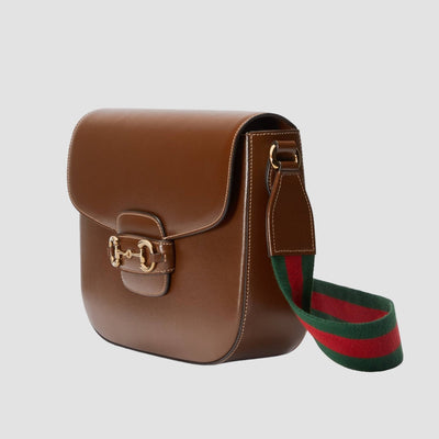 Bolso de hombro Gucci Horsebit 1955 Marrón