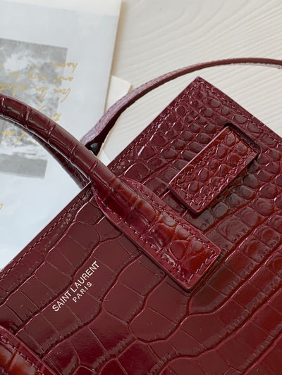 Bolso Nano Sac Jour Cocodrilo Granate
