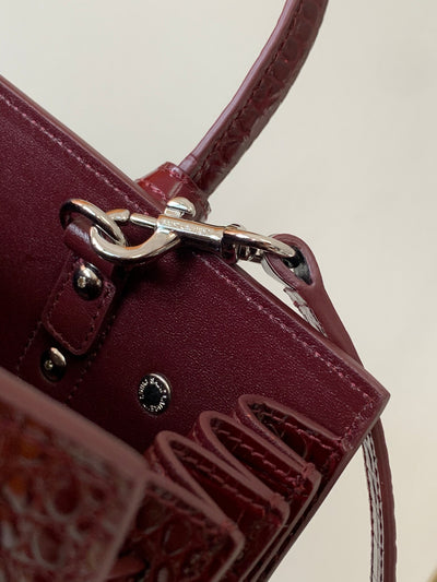 Bolso Nano Sac Jour Cocodrilo Granate