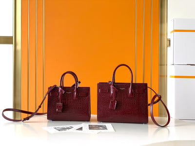Bolso Nano Sac Jour Cocodrilo Granate