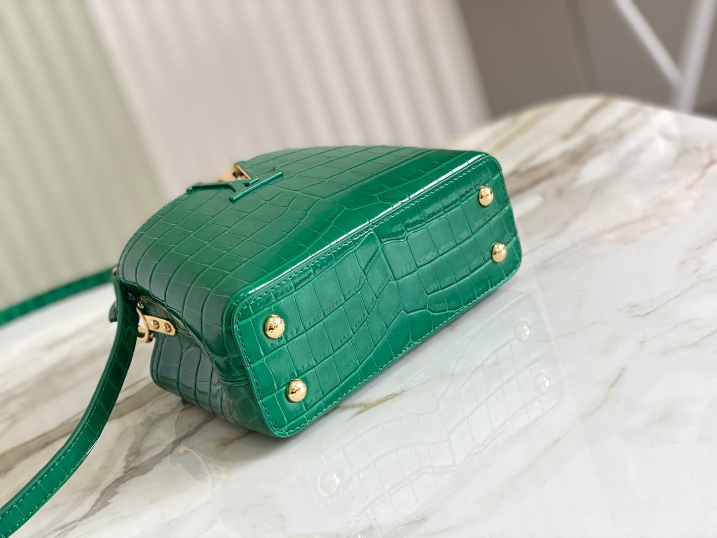 Bolso Capucines BB Cocodrilo Verde