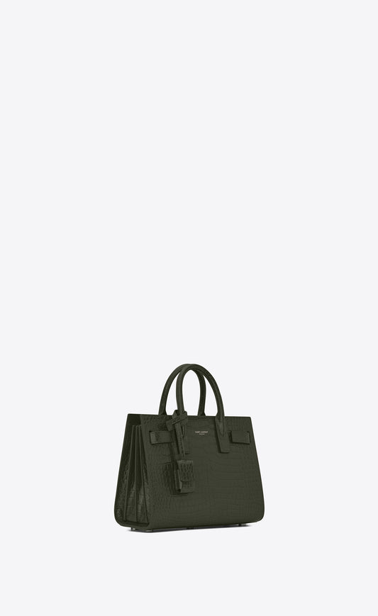 Bolso Nano Sac Jour Cocodrilo Verde Oscuro