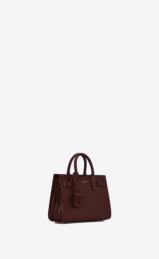 Bolso Nano Sac Jour Cocodrilo Granate