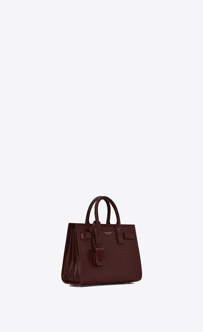 Bolso Nano Sac Jour Cocodrilo Granate