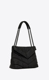 Bolso Cadena Mediano Puffer Cordero Acolchado Black