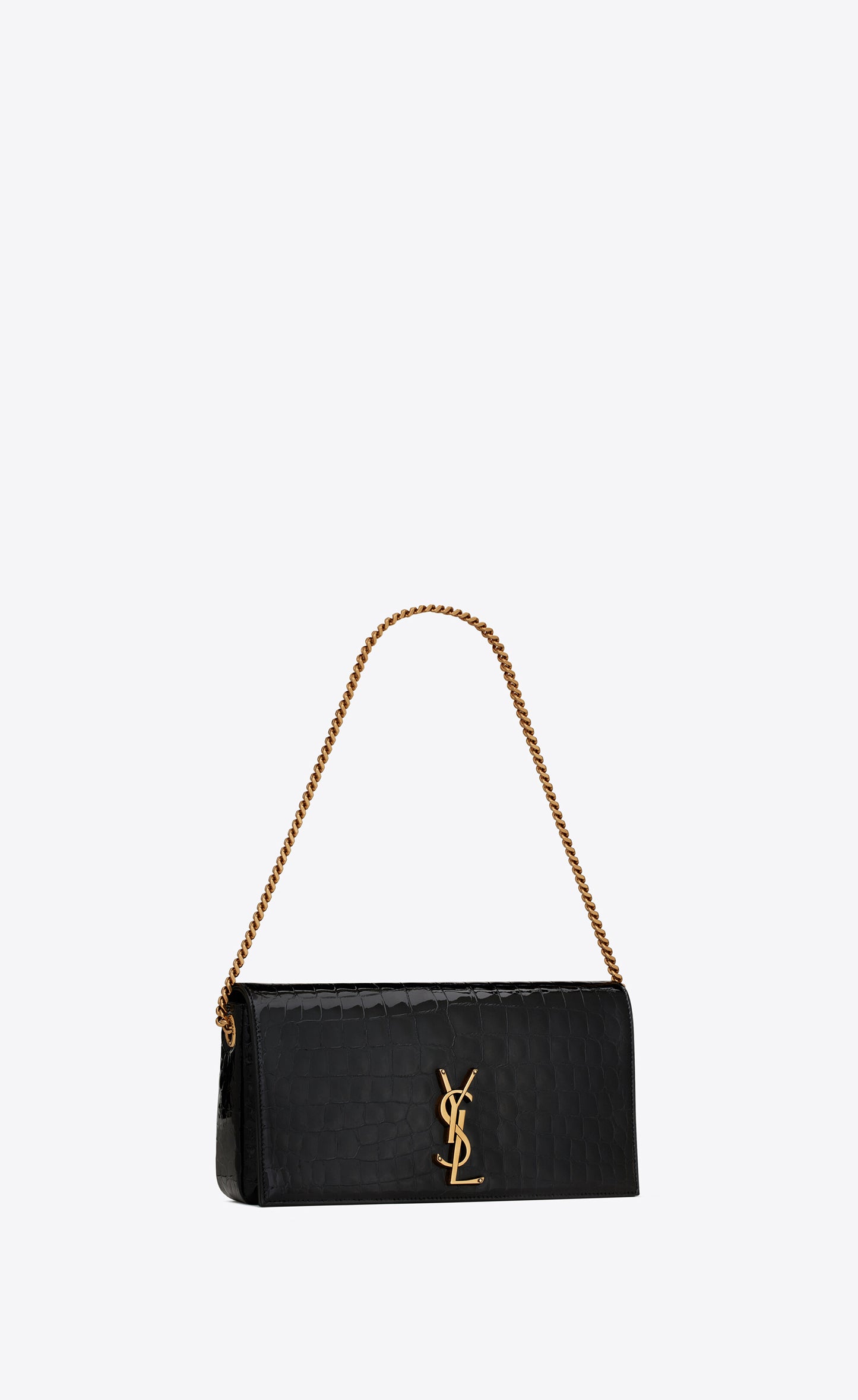 Bolso con cadena Kate 99 Cocodrilo Negro