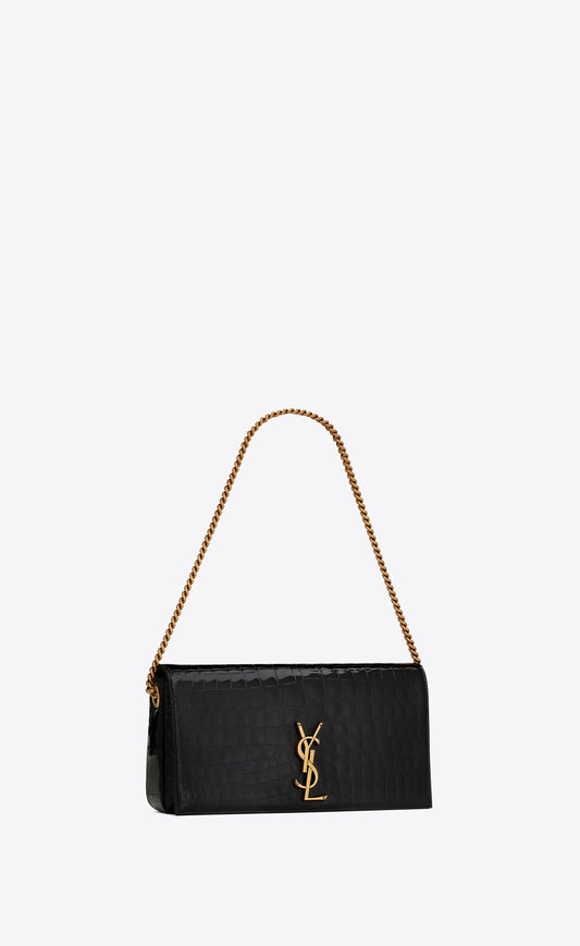 Bolso con cadena Kate 99 Cocodrilo Negro