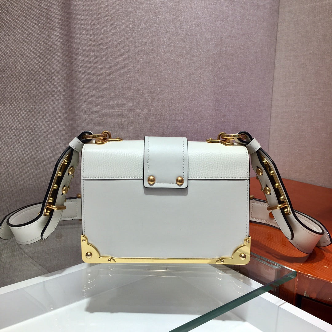 Bolso Prada Cahier de piel Blanca