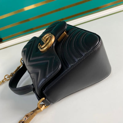Minibolso GG Marmont con asa Negro
