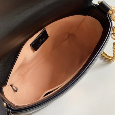 Minibolso GG Marmont con asa Negro