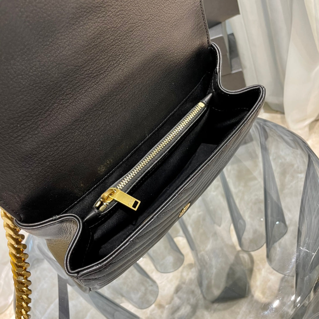 Bolso College Medium piel Negra