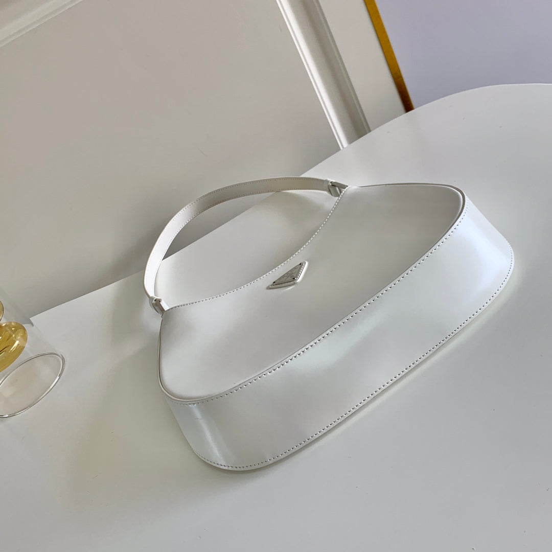 Bandolera de piel cepillada Prada Cleo Blanco