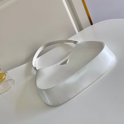 Bandolera de piel cepillada Prada Cleo Blanco