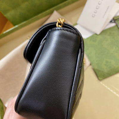 Microbolso GG Marmont  Negro 16 cm