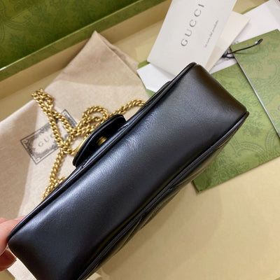 Microbolso GG Marmont  Negro 16 cm