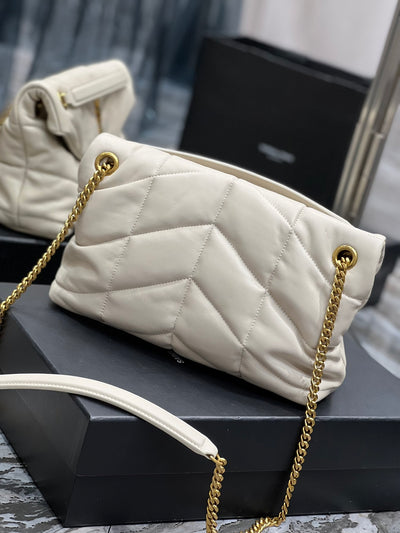 Bolso Puffer Blanco 35 cm