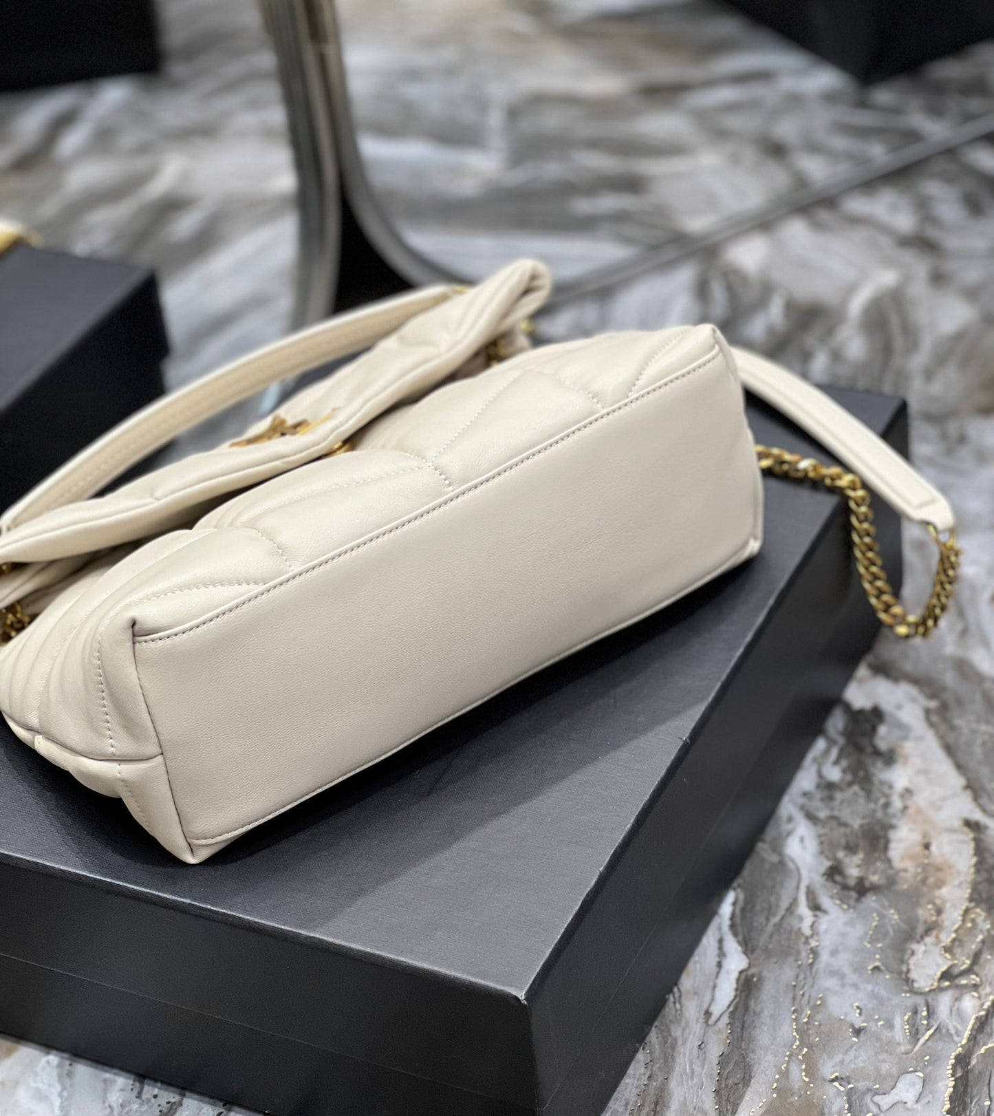 Bolso Puffer Blanco 35 cm