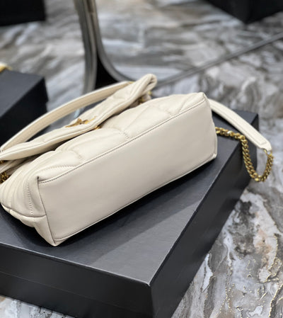 Bolso Puffer Blanco 35 cm