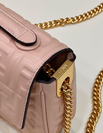 Bolso Baguette Chain Midi Rosa