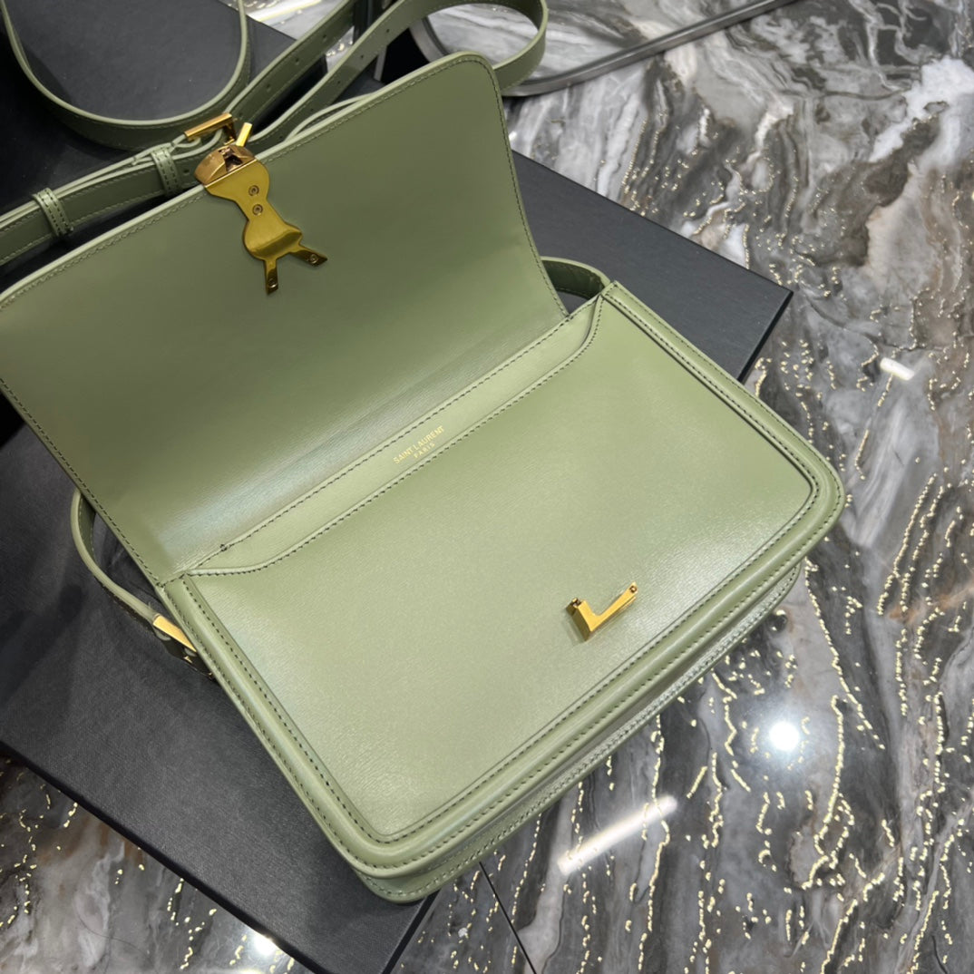 Bolso Mediano Solferino De Piel Pistacho