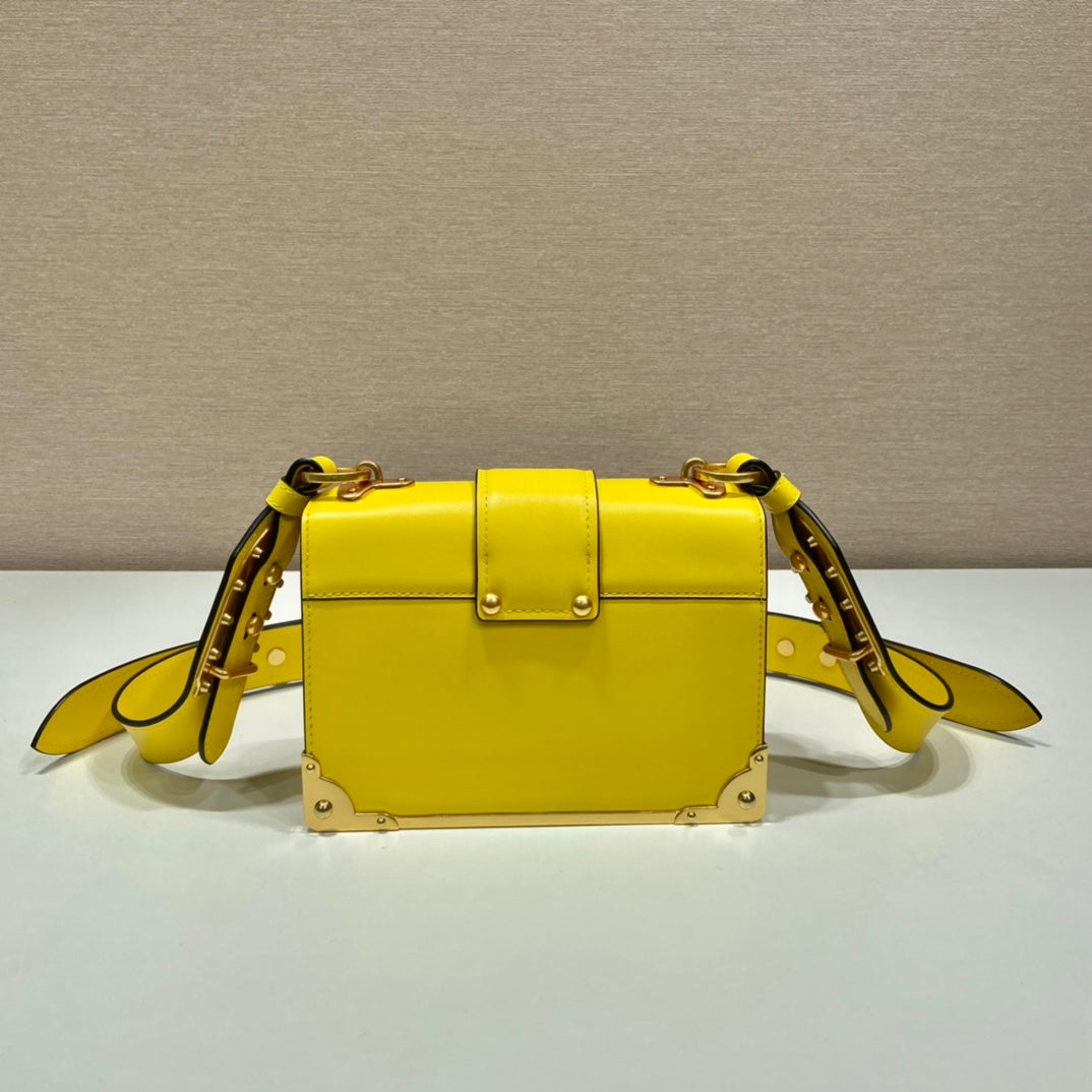 Bolso Prada Cahier de piel Amarillo