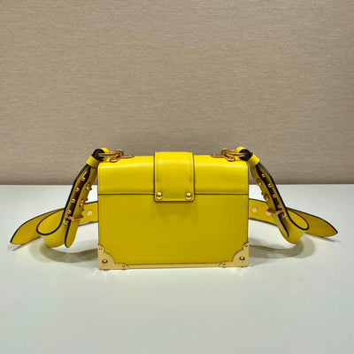 Bolso Prada Cahier de piel Amarillo
