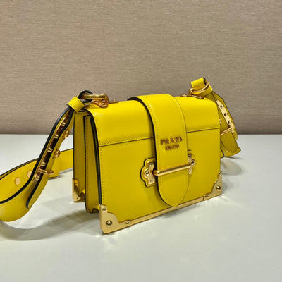 Bolso Prada Cahier de piel Amarillo