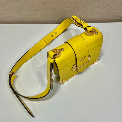 Bolso Prada Cahier de piel Amarillo