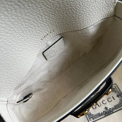 Minibolso Gucci Horsebit 1955 Blanco