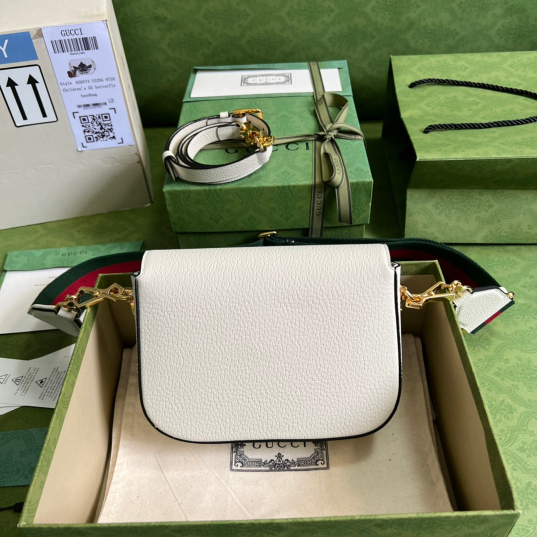 Minibolso Gucci Horsebit 1955 Blanco