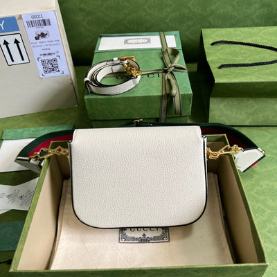 Minibolso Gucci Horsebit 1955 Blanco