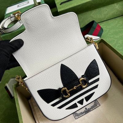 Minibolso Gucci Horsebit 1955 Blanco