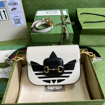 Minibolso Gucci Horsebit 1955 Blanco