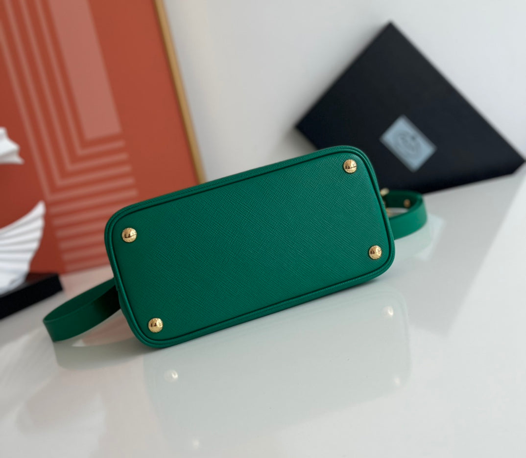 Bolso Double Saffiano Verde 25 cm