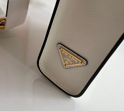 Bolso de mano pequeño en piel Saffiano Blanco