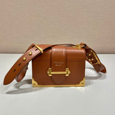 Bolso Prada Cahier de piel Marrón