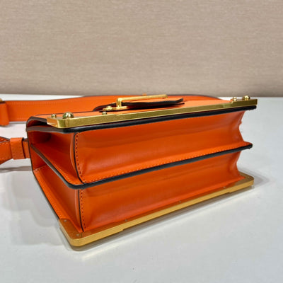 Bolso Prada Cahier de piel Naranja