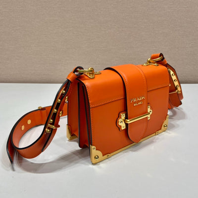 Bolso Prada Cahier de piel Naranja