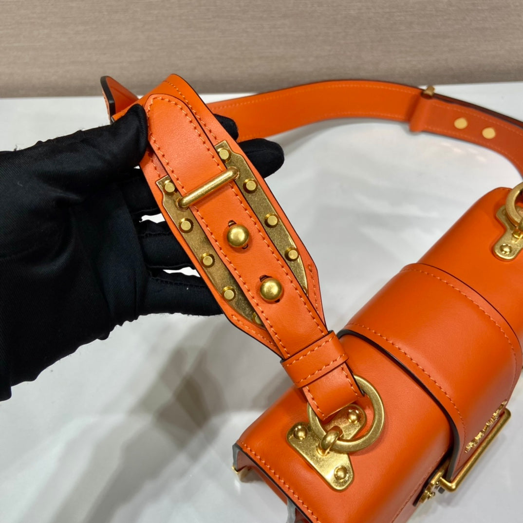 Bolso Prada Cahier de piel Naranja