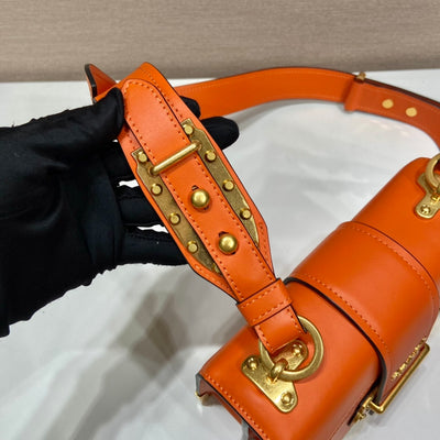 Bolso Prada Cahier de piel Naranja