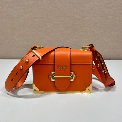 Bolso Prada Cahier de piel Naranja