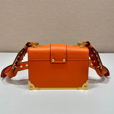 Bolso Prada Cahier de piel Naranja