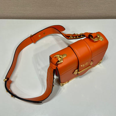 Bolso Prada Cahier de piel Naranja