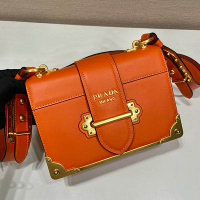 Bolso Prada Cahier de piel Naranja